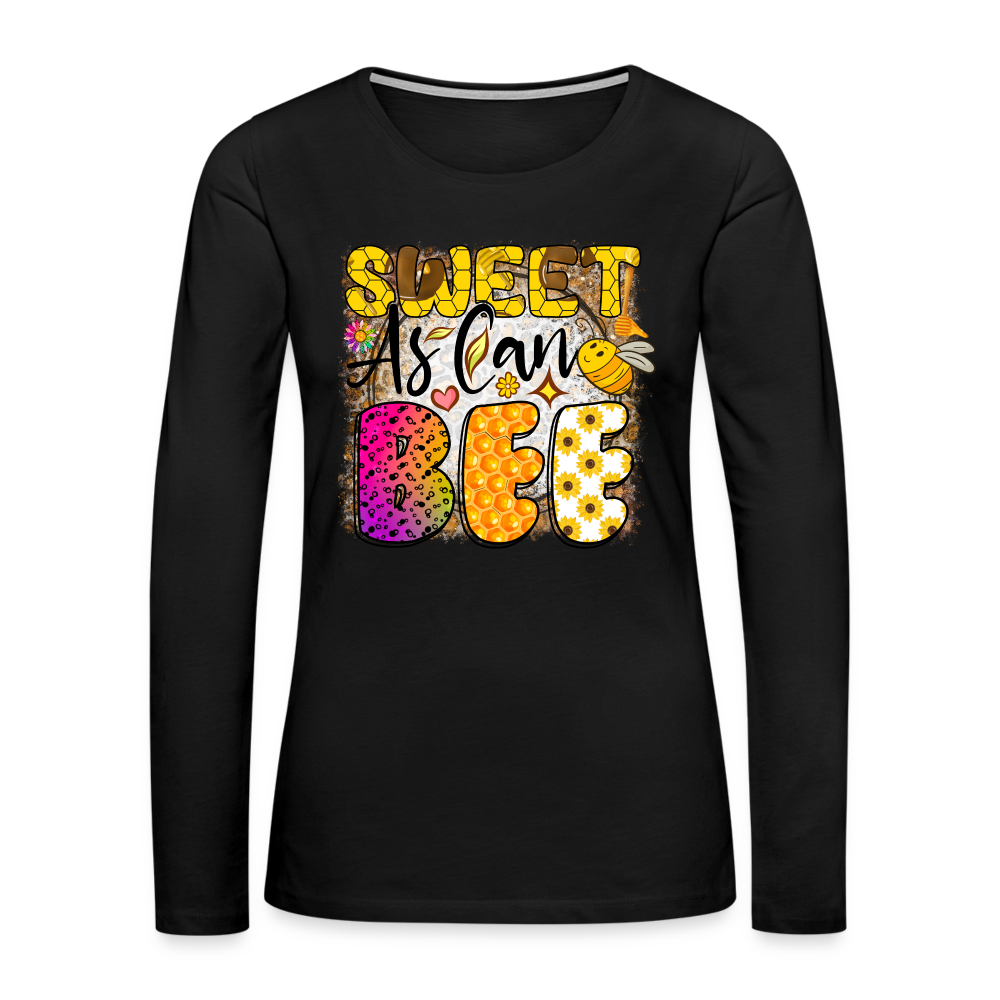 Sweet As Can BEE Women's Premium Long Sleeve T-Shirt - black