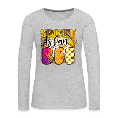 Sweet As Can BEE Women's Premium Long Sleeve T-Shirt - heather gray