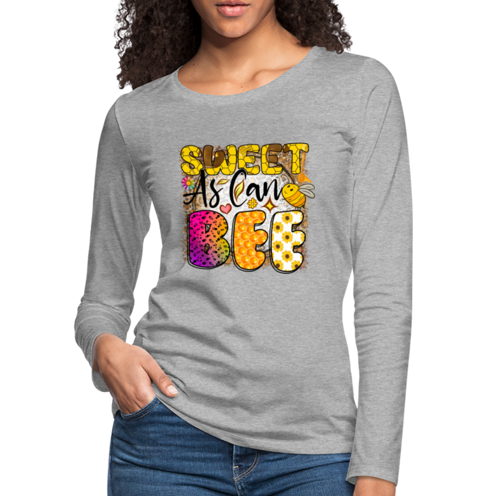 Sweet As Can BEE Women's Premium Long Sleeve T-Shirt - heather gray