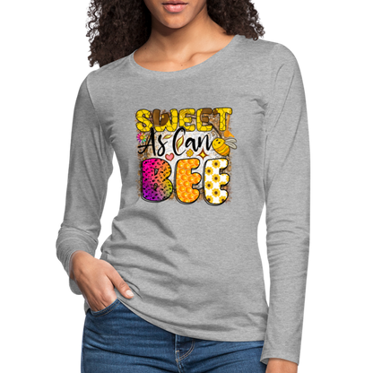 Sweet As Can BEE Women's Premium Long Sleeve T-Shirt - heather gray