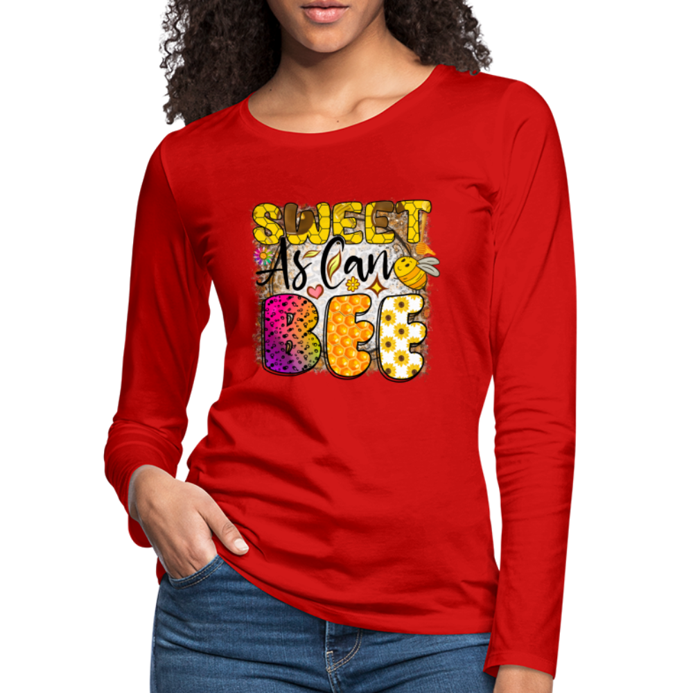 Sweet As Can BEE Women's Premium Long Sleeve T-Shirt - red