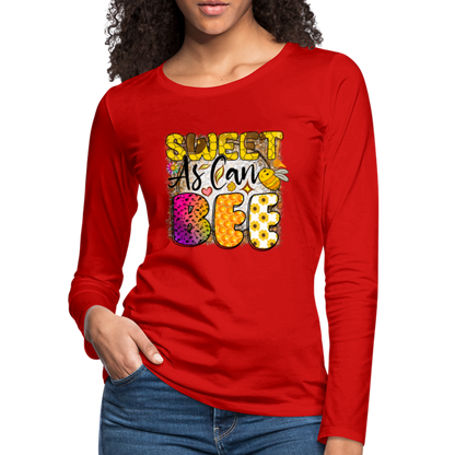 Sweet As Can BEE Women's Premium Long Sleeve T-Shirt - red