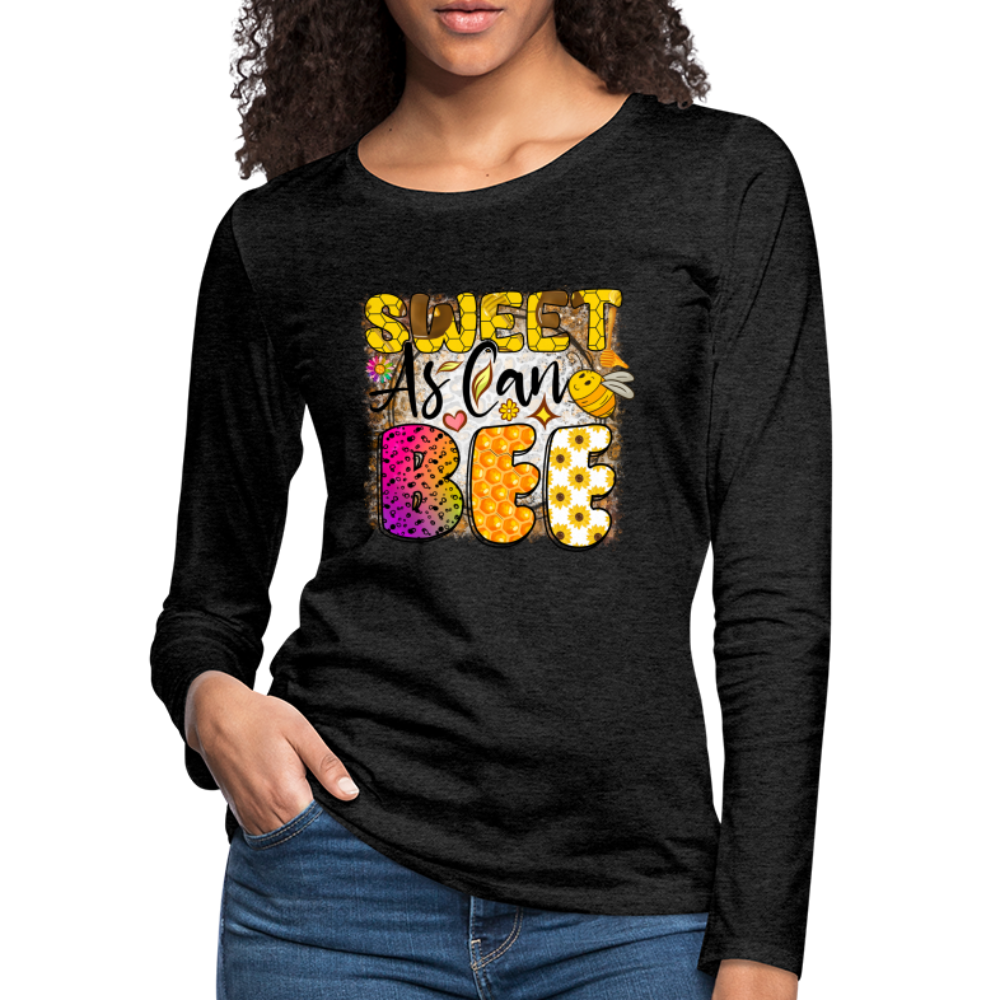 Sweet As Can BEE Women's Premium Long Sleeve T-Shirt - charcoal grey