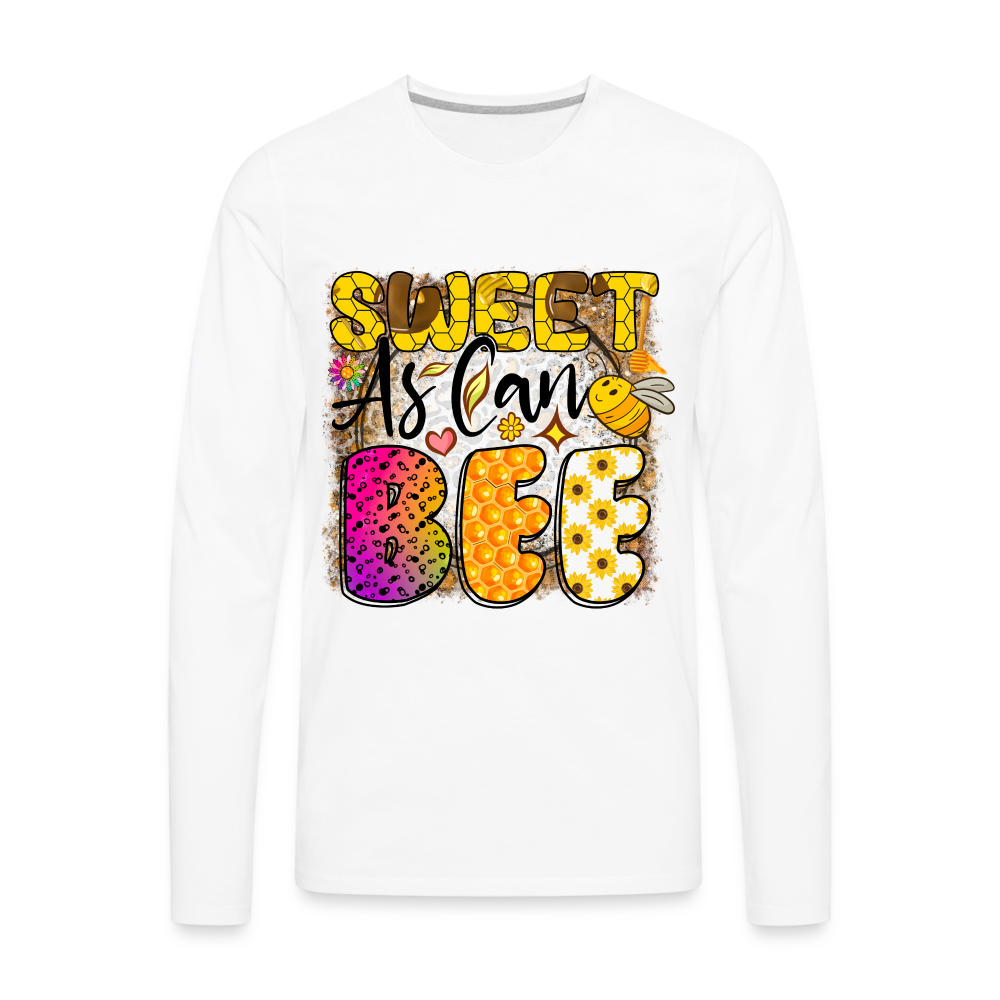 Sweet As Can BEE Men's Premium Long Sleeve T-Shirt - white
