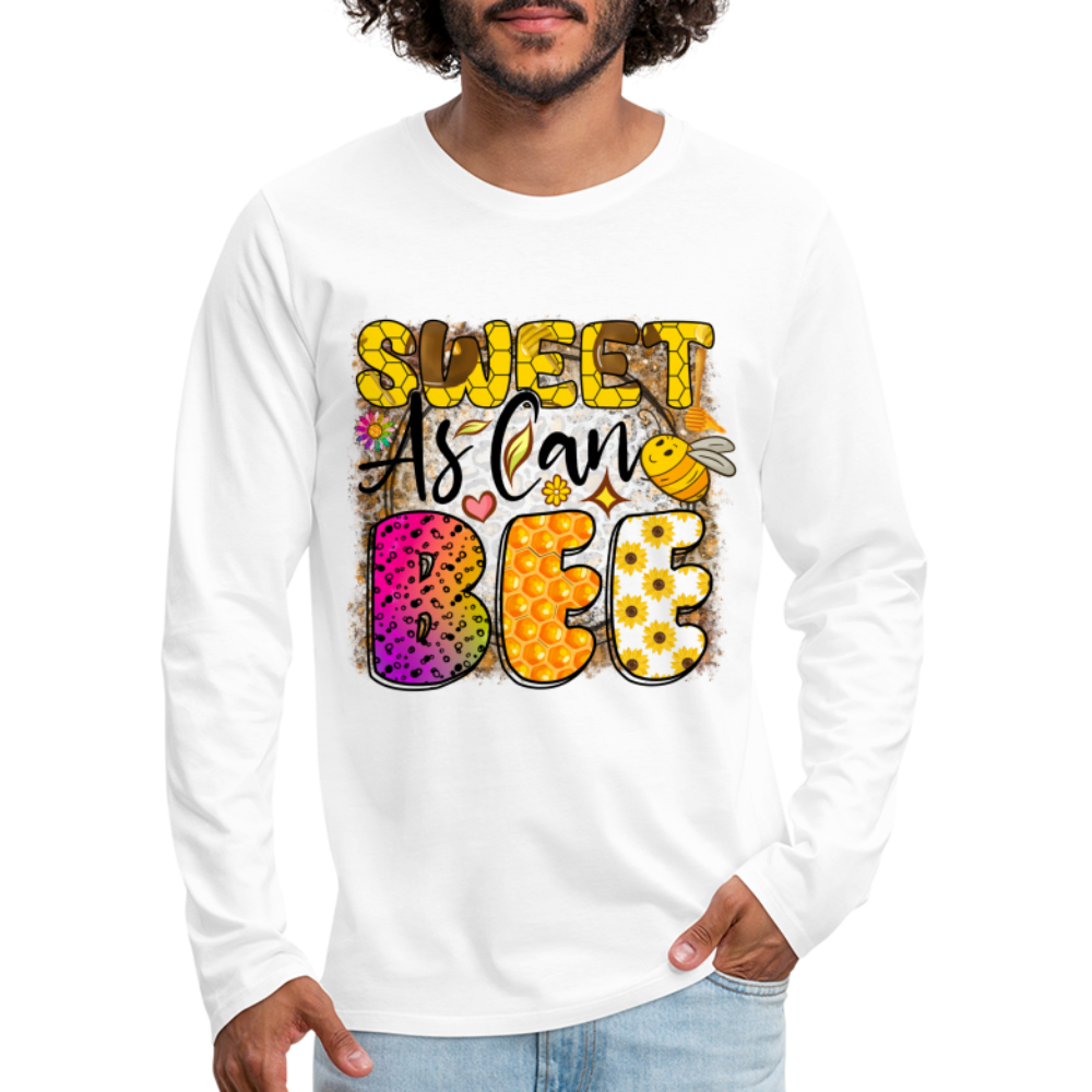 Sweet As Can BEE Men's Premium Long Sleeve T-Shirt - white