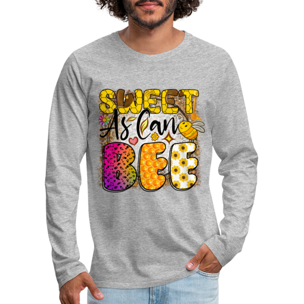 Sweet As Can BEE Men's Premium Long Sleeve T-Shirt - heather gray