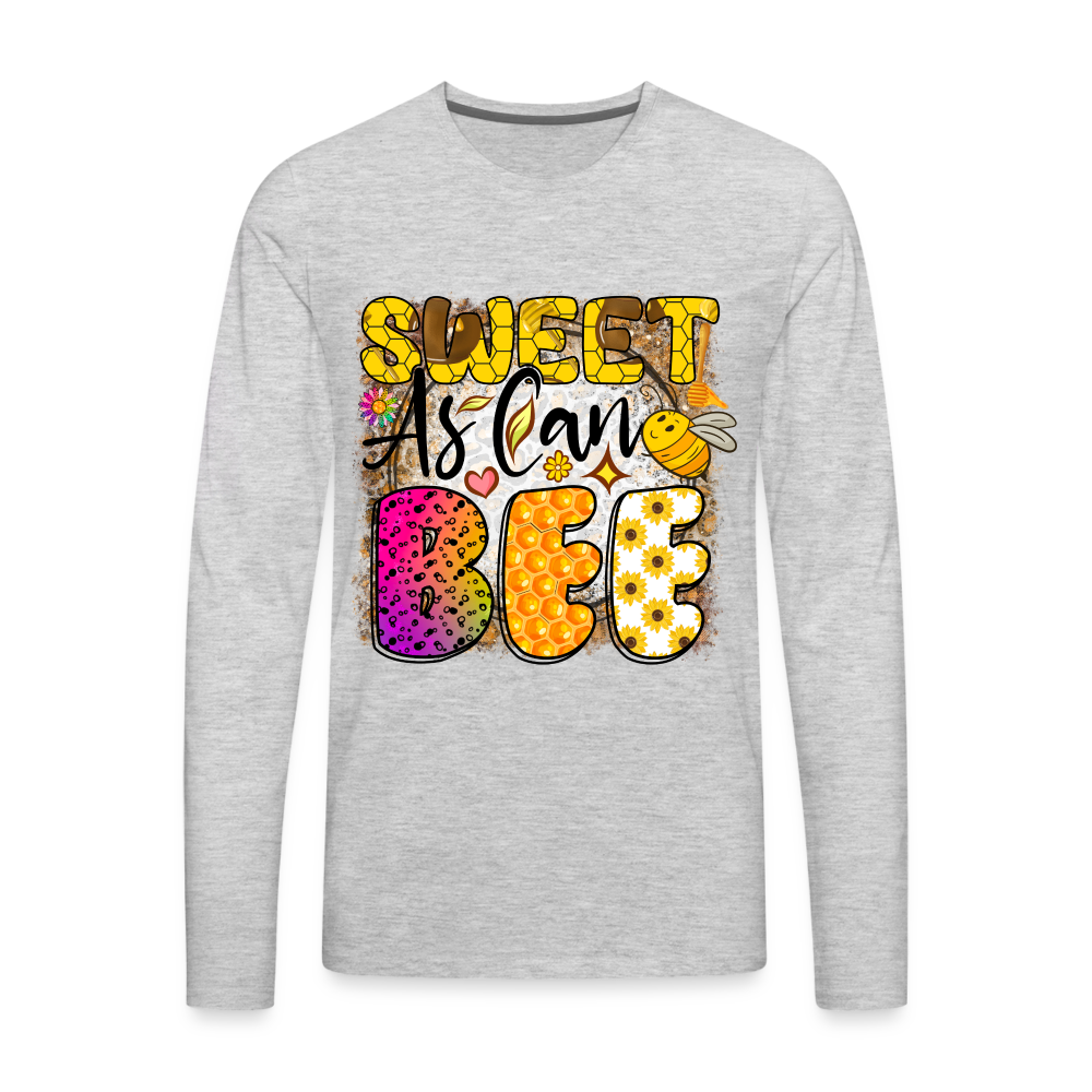 Sweet As Can BEE Men's Premium Long Sleeve T-Shirt - heather gray