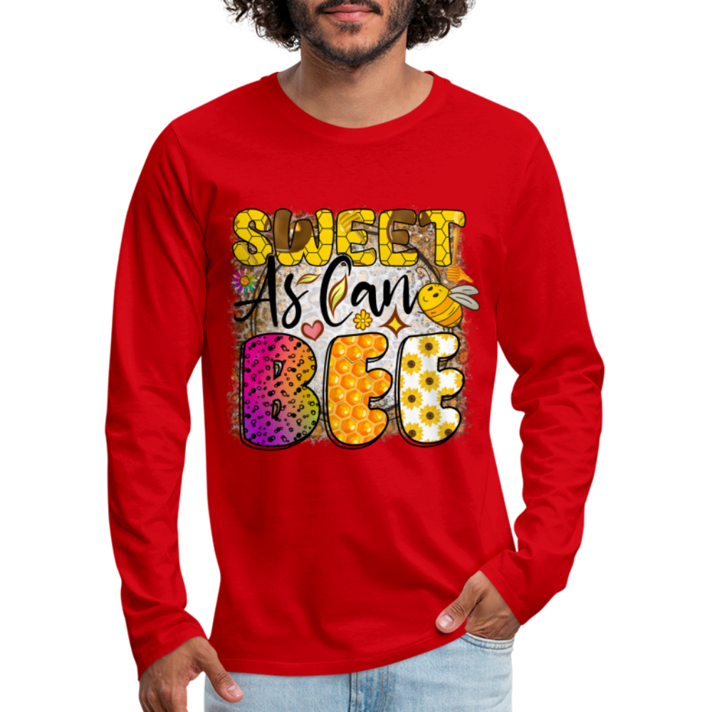 Sweet As Can BEE Men's Premium Long Sleeve T-Shirt - red