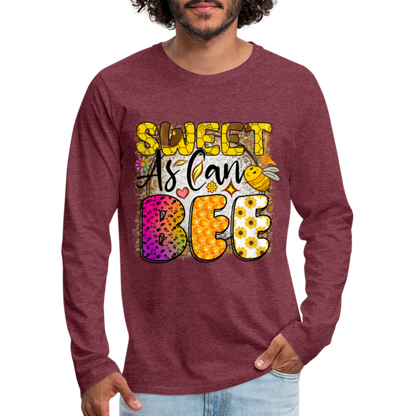 Sweet As Can BEE Men's Premium Long Sleeve T-Shirt - heather burgundy