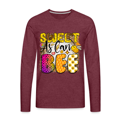 Sweet As Can BEE Men's Premium Long Sleeve T-Shirt - heather burgundy