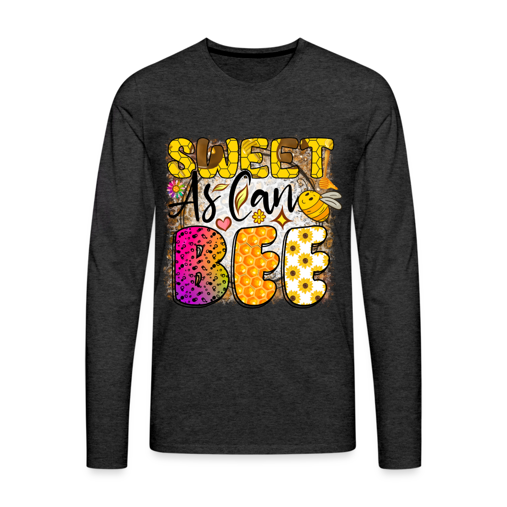 Sweet As Can BEE Men's Premium Long Sleeve T-Shirt - charcoal grey