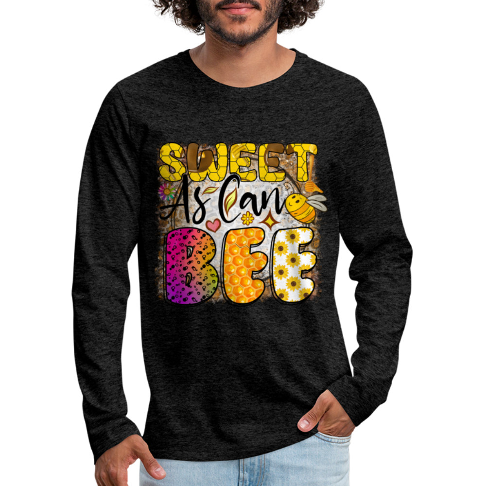 Sweet As Can BEE Men's Premium Long Sleeve T-Shirt - charcoal grey