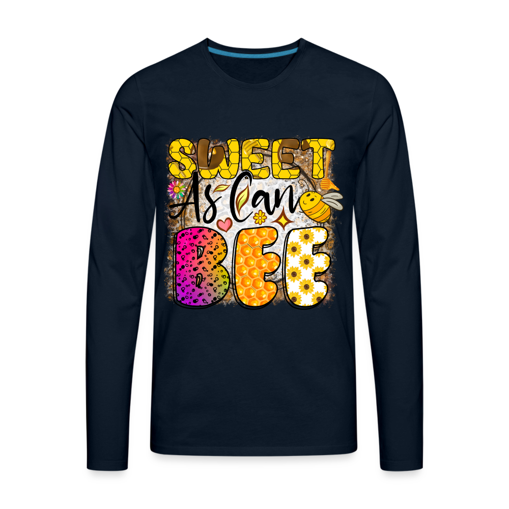 Sweet As Can BEE Men's Premium Long Sleeve T-Shirt - deep navy
