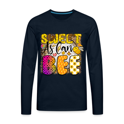 Sweet As Can BEE Men's Premium Long Sleeve T-Shirt - deep navy