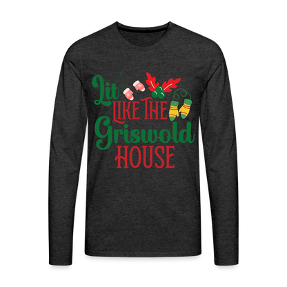 Lit Like The Griswold House Men's Premium Long Sleeve T-Shirt - charcoal grey