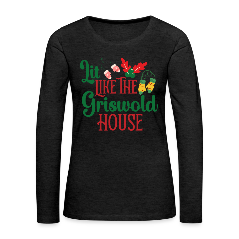 Lit Like The Griswold House Women's Premium Long Sleeve T-Shirt Color: white