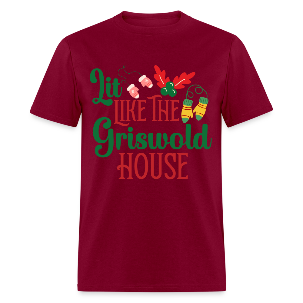 Lit Like The Griswold House T-Shirt - burgundy