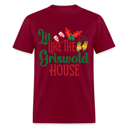 Lit Like The Griswold House T-Shirt - burgundy