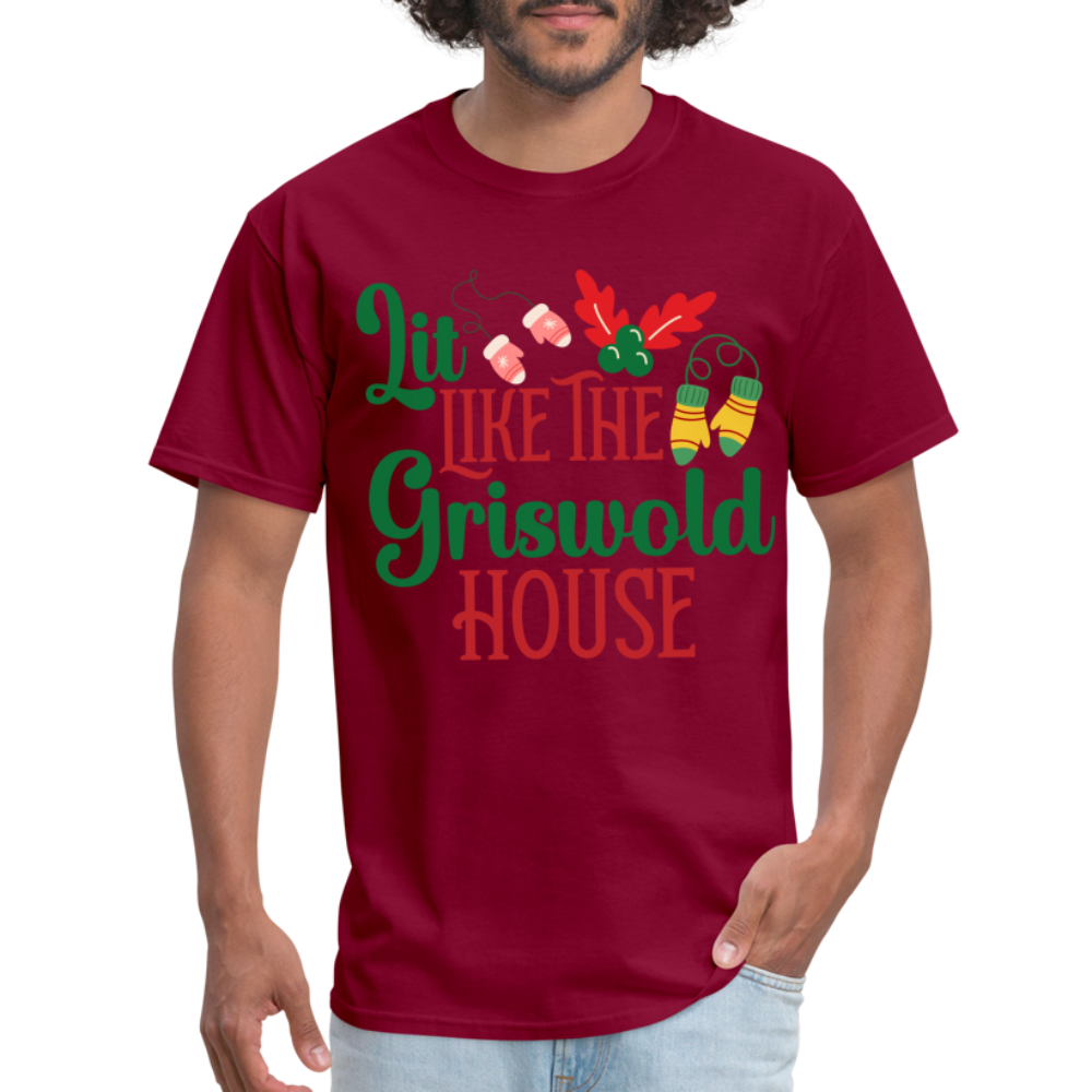 Lit Like The Griswold House T-Shirt - burgundy