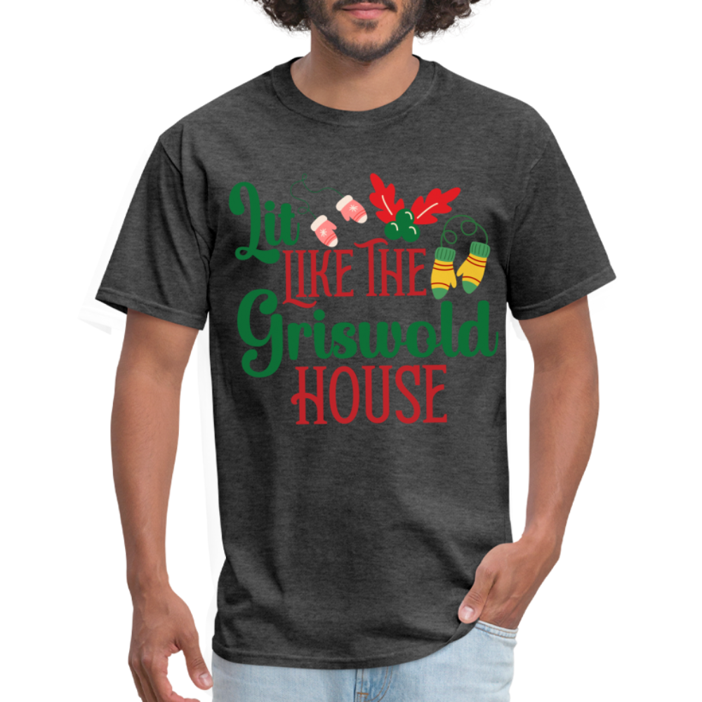 Lit Like The Griswold House T-Shirt - heather black