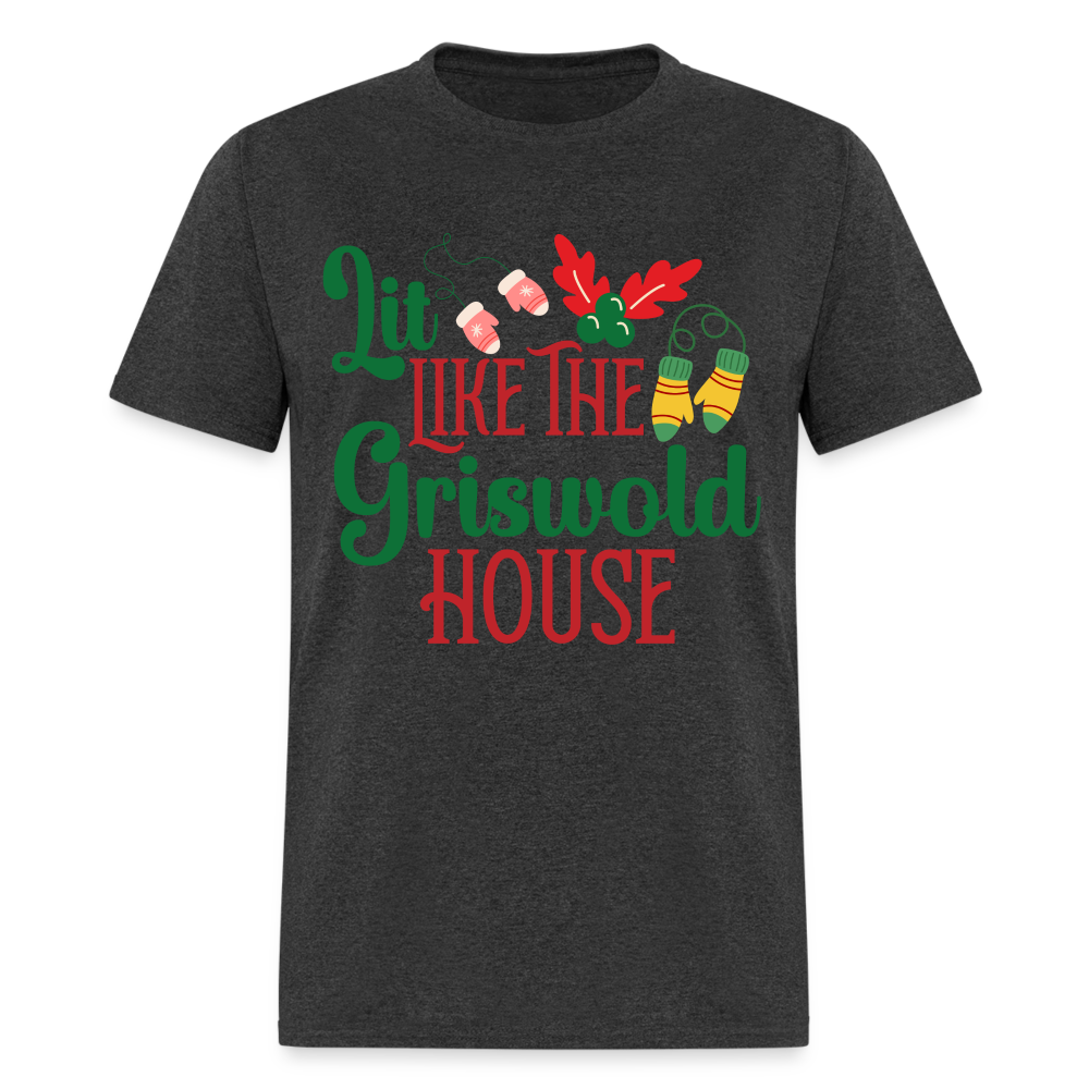 Lit Like The Griswold House T-Shirt - heather black