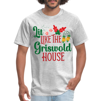 Lit Like The Griswold House T-Shirt - heather gray