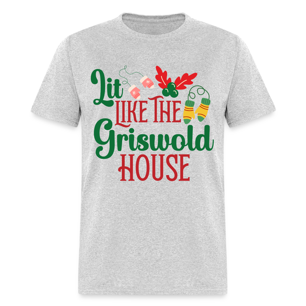 Lit Like The Griswold House T-Shirt - heather gray