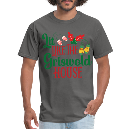 Lit Like The Griswold House T-Shirt - charcoal