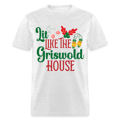 Lit Like The Griswold House T-Shirt - light heather gray