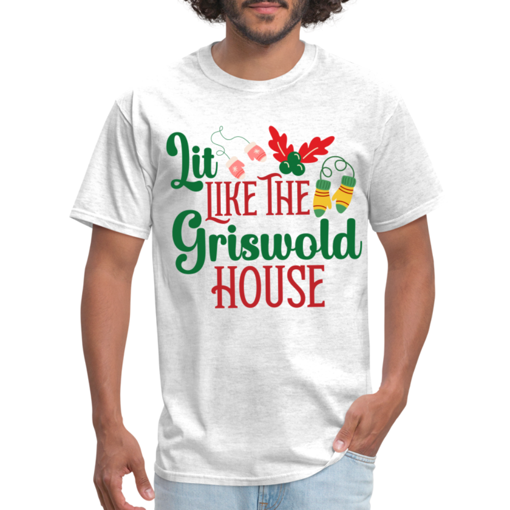 Lit Like The Griswold House T-Shirt - light heather gray