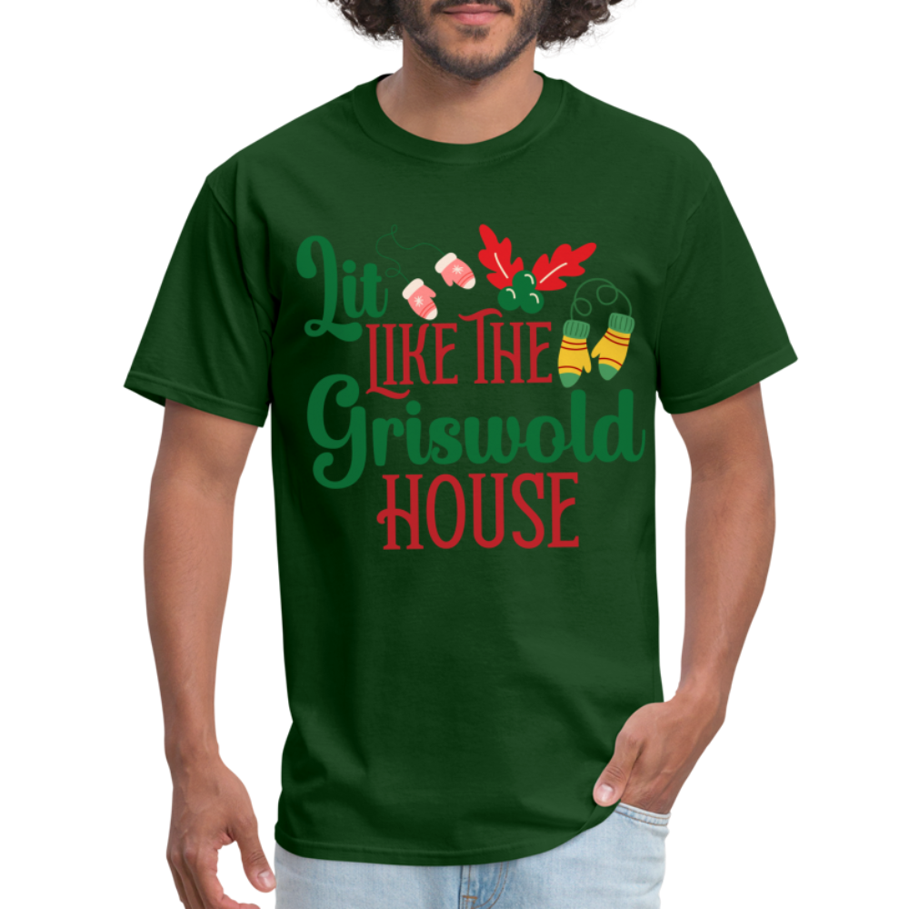 Lit Like The Griswold House T-Shirt - forest green
