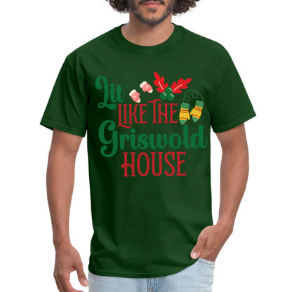 Lit Like The Griswold House T-Shirt - forest green