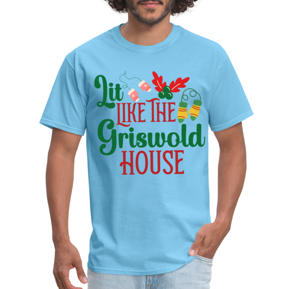 Lit Like The Griswold House T-Shirt - aquatic blue