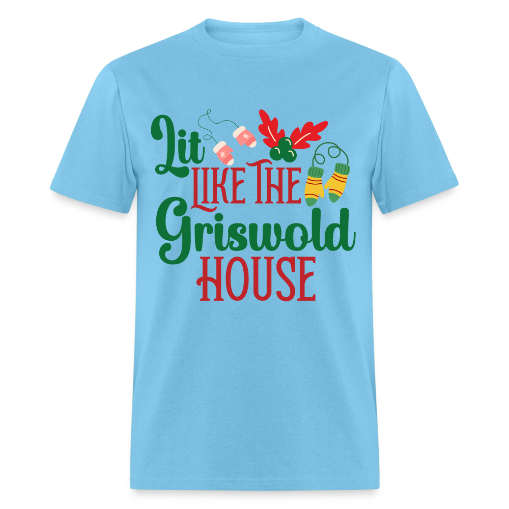 Lit Like The Griswold House T-Shirt - aquatic blue