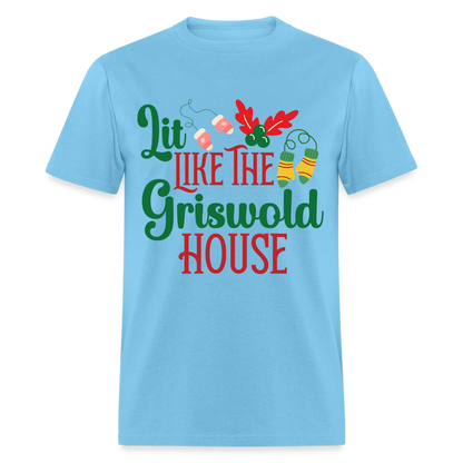 Lit Like The Griswold House T-Shirt - aquatic blue