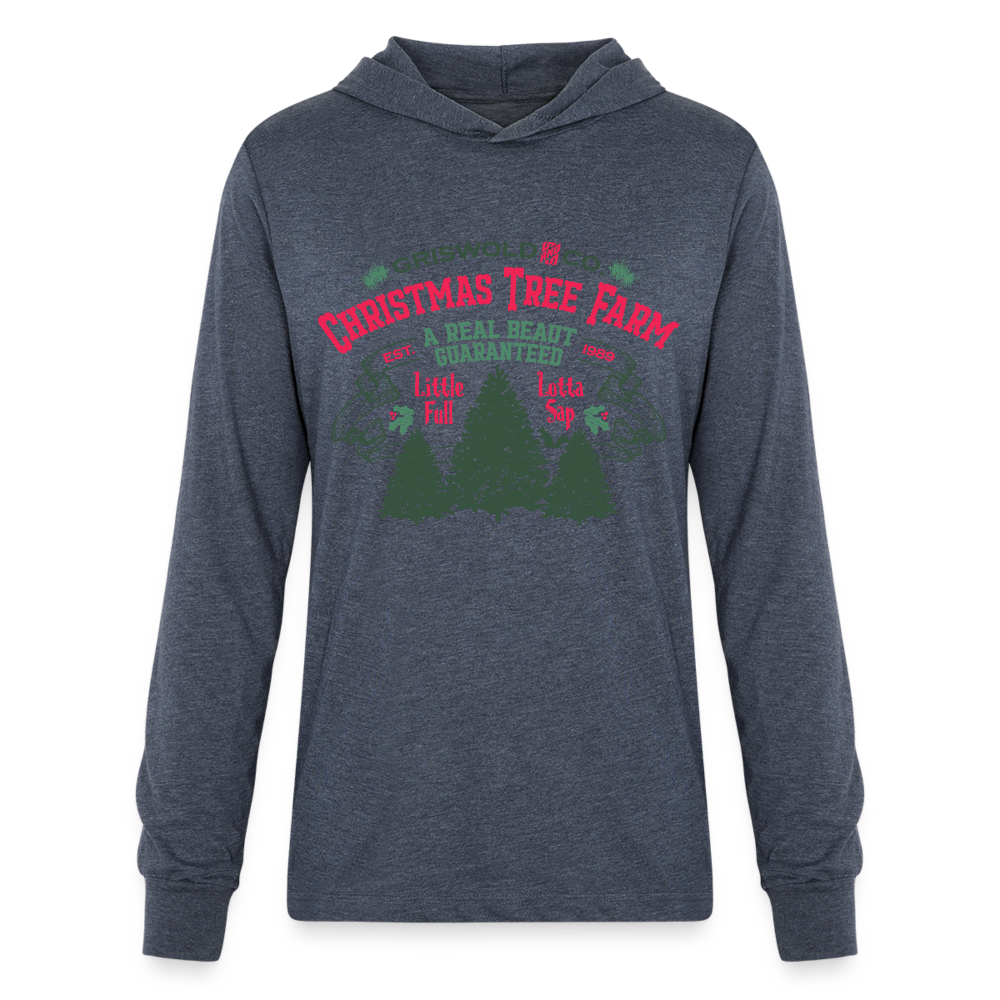 Unisex Long Sleeve Hoodie Shirt - heather navy