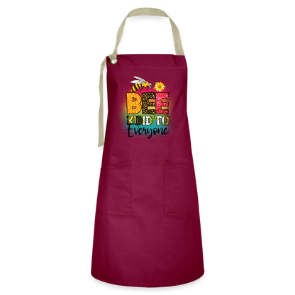 BEE Kind to Everyone - Artisan Apron - burgundy/khaki