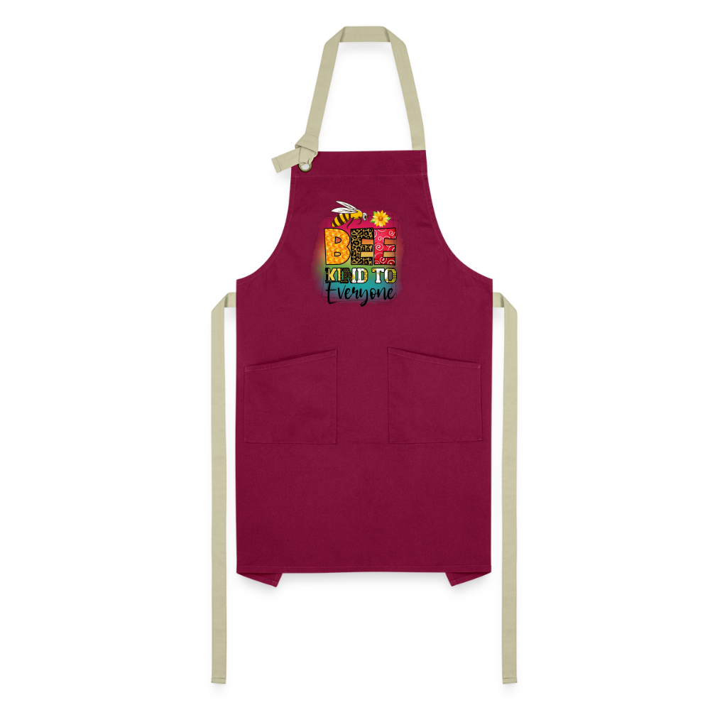 BEE Kind to Everyone - Artisan Apron - burgundy/khaki