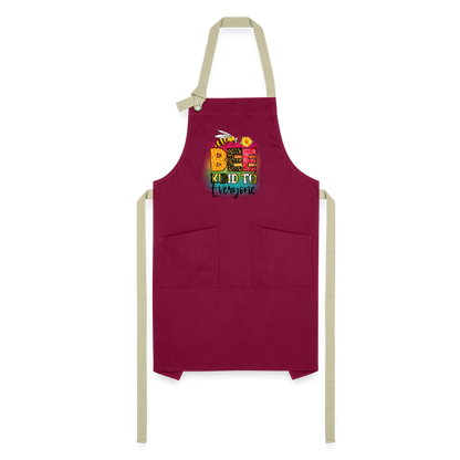 BEE Kind to Everyone - Artisan Apron - burgundy/khaki