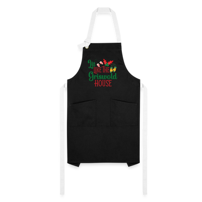 Lit Like The Griswold House Artisan Apron - black/white