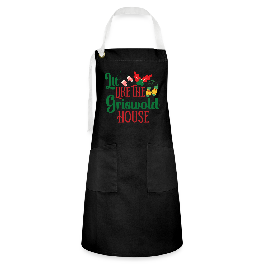 Lit Like The Griswold House Artisan Apron - black/white