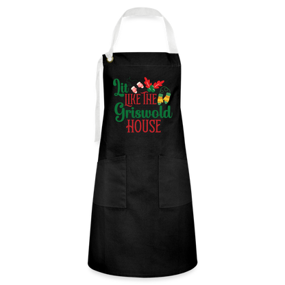 Lit Like The Griswold House Artisan Apron - black/white