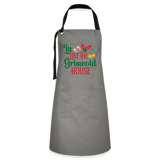 Lit Like The Griswold House Artisan Apron - gray/black
