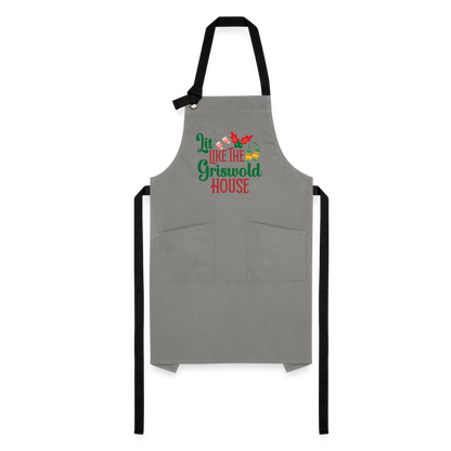 Lit Like The Griswold House Artisan Apron - gray/black