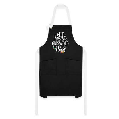 Lit Like The Griswold House - Artisan Apron - black/white