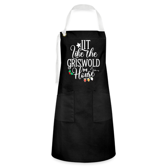 Lit Like The Griswold House - Artisan Apron - black/white