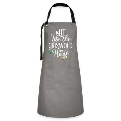 Lit Like The Griswold House - Artisan Apron - gray/black