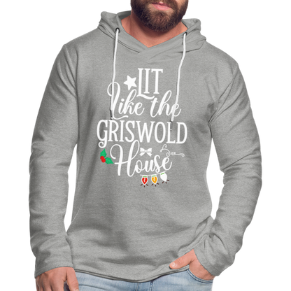 Lit Like The Griswold House Lightweight Terry Hoodie - heather gray