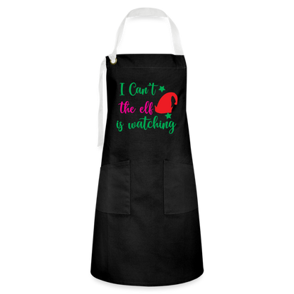 I Can't The Elf Is Watching - Artisan Apron - black/white