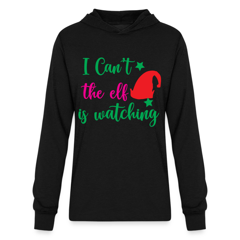 I Can't The Elf Is Watching - Long Sleeve Hoodie Shirt - black
